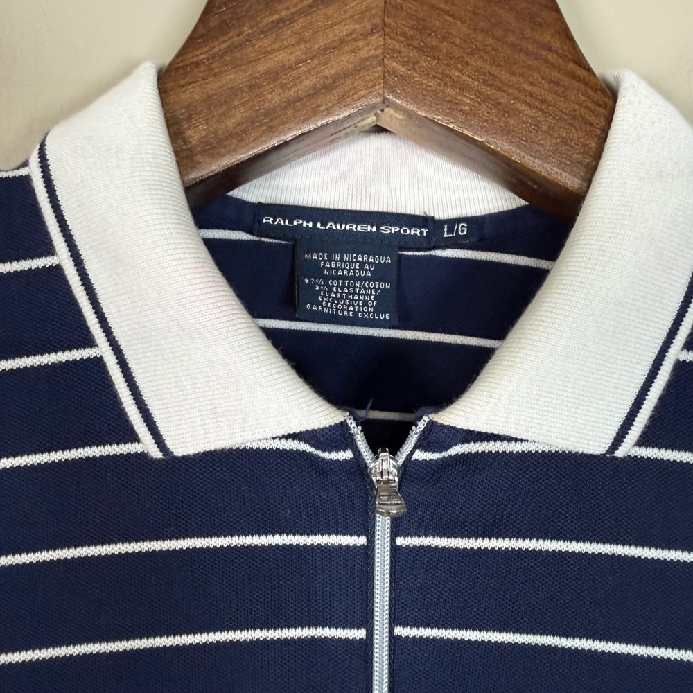 Ralph Lauren Navy & White Striped Polo Midi Dress - Picture 3 of 10